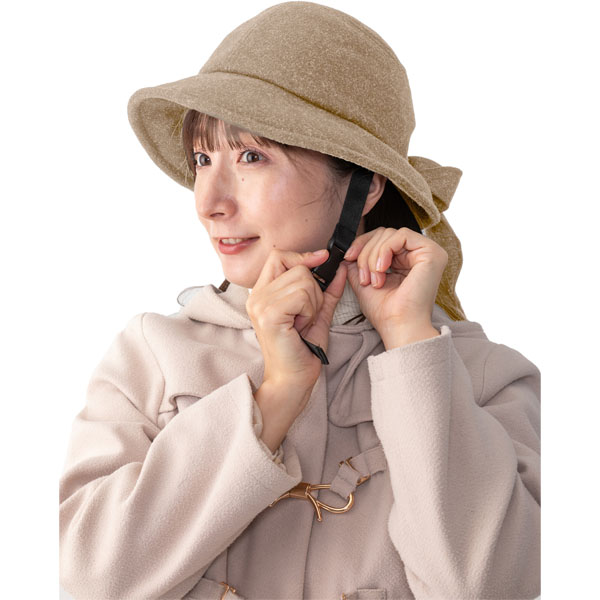 あったかリボンハット自転車用ヘルメット ベージュ