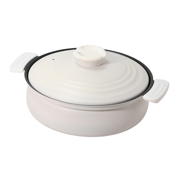 【12月限定特価】IH対応 軽量土鍋風卓上鍋 ホワイト 24cm