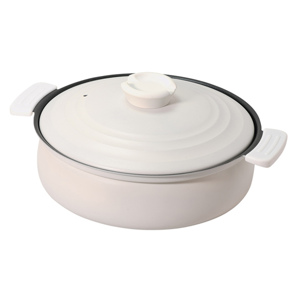 【12月限定特価】IH対応 軽量土鍋風卓上鍋 ホワイト 26cm