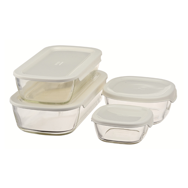 【12月限定特価】ハリオスタッキング耐熱ガラスコンテナ 4個セット